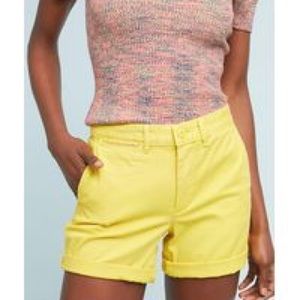 Anthropologie Relaxed Fit Chino Shorts - Yellow